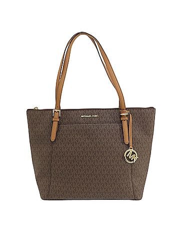 Michael Kors Signature Brown Canvas Tote Bag (view 1)