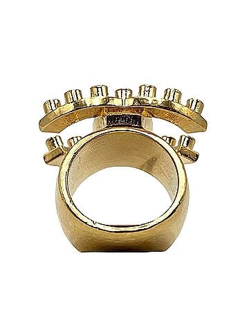 Chanel Coco Mark Gold Metal Ring Jewelry (view 2)