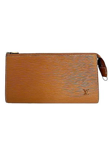 Louis Vuitton Pochette Accessoire Brown Leather Clutch Bag (view 1)