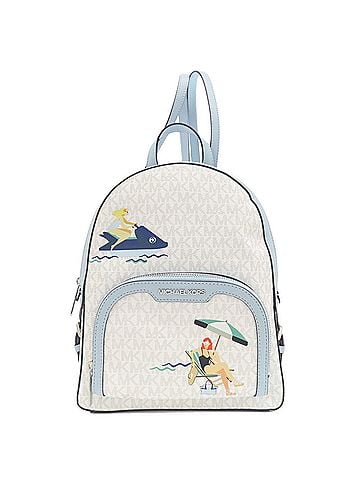 Michael Kors Jaycee White Canvas Backpack Bag (view 1)