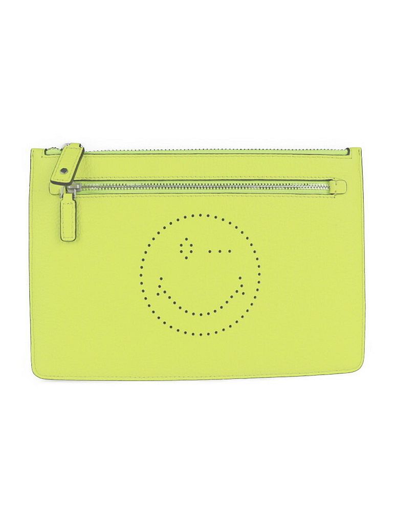 Anya Hindmarch 100% Leather Solid Yellow Yellow Pony-Style Calfskin Clutch Bag One size - photo 1