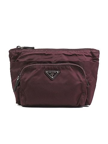 Prada Re-Nylon Burgundy Synthetic Clutch Bag (view 1)
