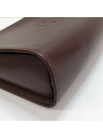 Cartier Must De  Burgundy Leather Clutch Bag (view 2)