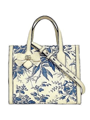Gucci Gg Ribbon Blue Canvas Tote Bag (view 1)
