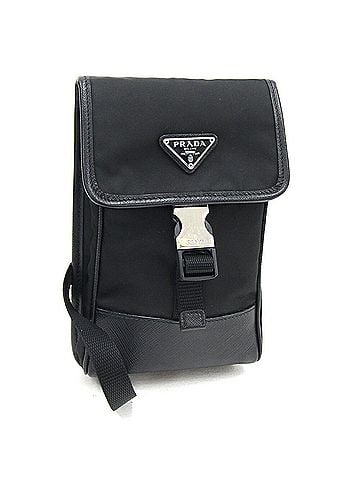 Prada Saffiano Black Synthetic Clutch Bag (view 1)