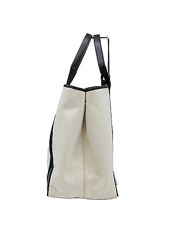 Balenciaga Navy Cabas White Canvas Tote Bag (view 2)