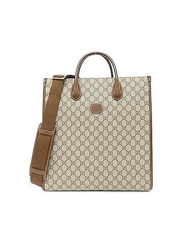 Gucci Interlocking G Beige Canvas Tote Bag (view 1)
