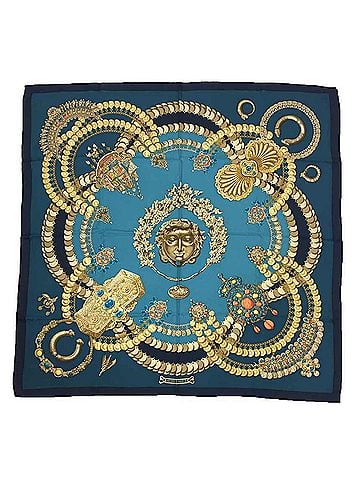 Hermès Carré 90 Green Silk Scarf (view 1)