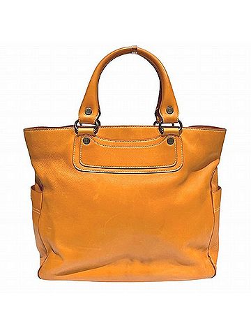 Céline Boogie Orange Leather Tote Bag (view 1)