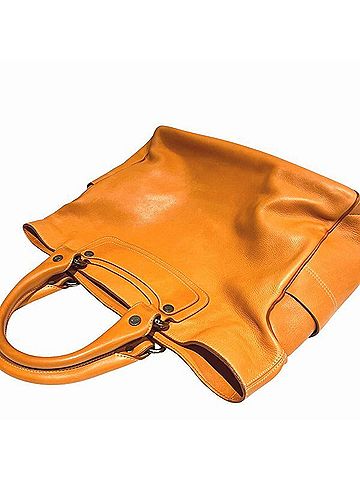 Céline Boogie Orange Leather Tote Bag (view 2)