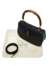 Gucci 100% Leather Solid Black Bamboo Black Leather Handbag One size - photo 6