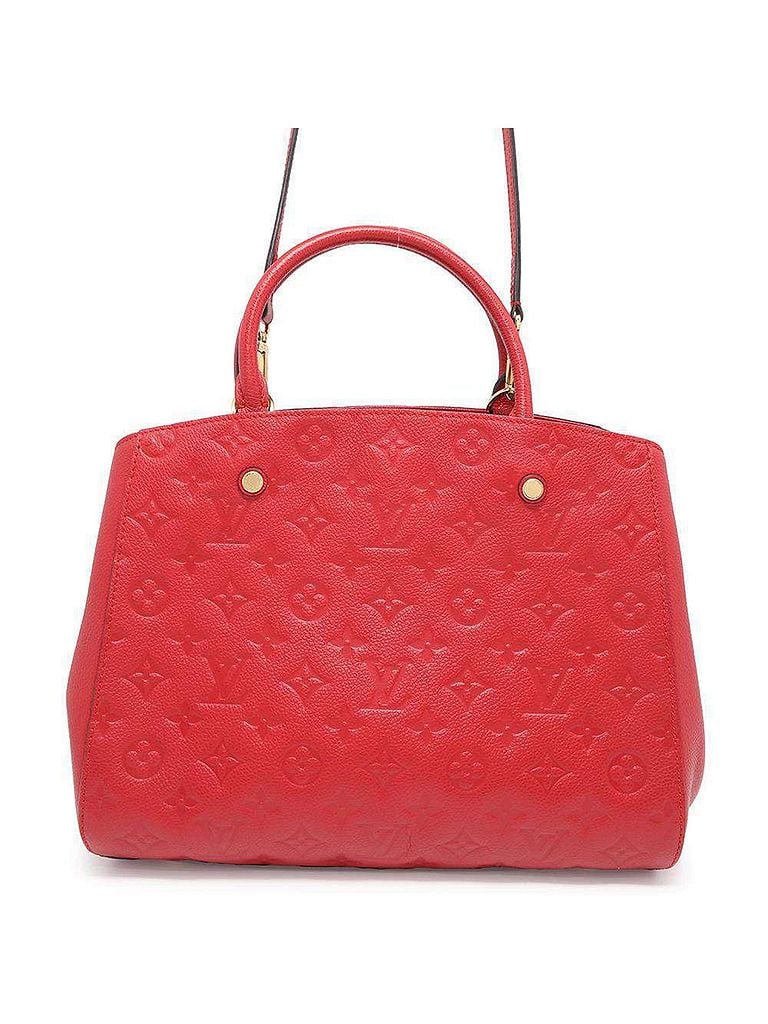 Louis Vuitton 100% Leather Solid Red Montaigne Red Leather Handbag One size - photo 1