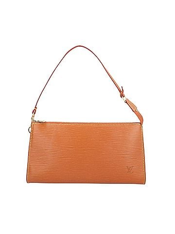 Louis Vuitton Pochette Accessoire Brown Leather Clutch Bag (view 1)