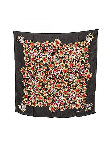 Chanel Scarf Black Silk Scarf (view 2)