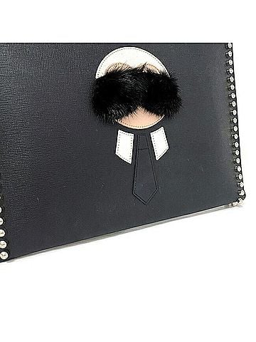 Fendi Studs Black Leather Clutch Bag (view 2)