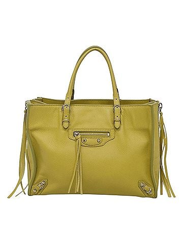 Balenciaga Papier Yellow Leather Tote Bag (view 1)