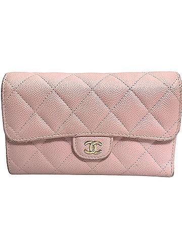 Chanel Matelassé Pink Leather Wallet (view 1)