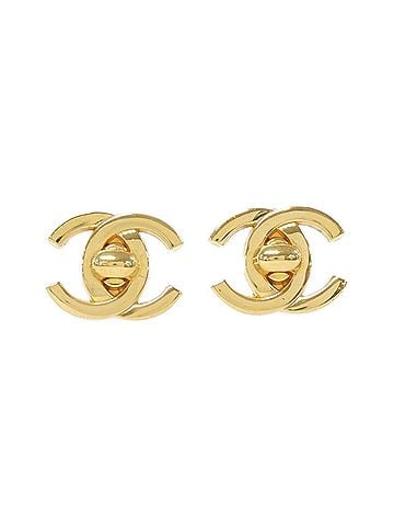 Chanel Coco Mark Gold Gold Plated Earring Jewelry (view 1)
