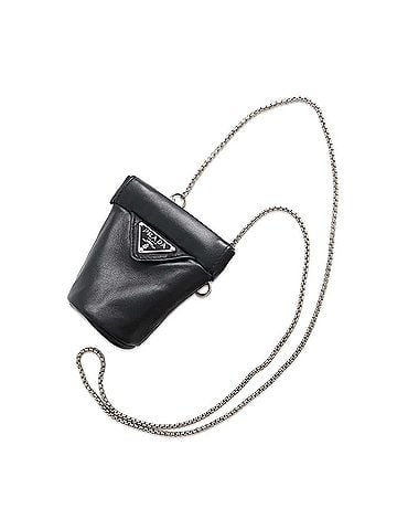 Prada Saffiano Black Leather Clutch Bag (view 1)