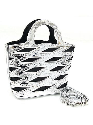 Balenciaga Basket Silver Patent Leather Handbag (view 1)