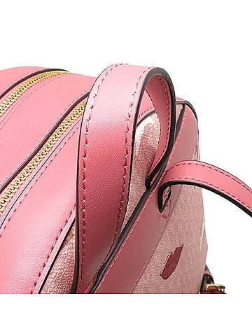 Michael Kors Jaycee Pink Canvas Backpack Bag (view 2)