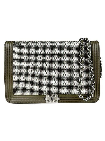 Chanel Boy Khaki Leather Wallet (view 1)