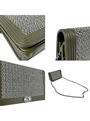 Chanel Boy Khaki Leather Wallet (view 2)
