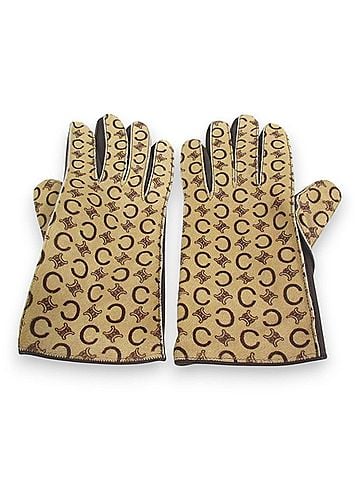Céline Macadam Beige Leather Gloves (view 1)
