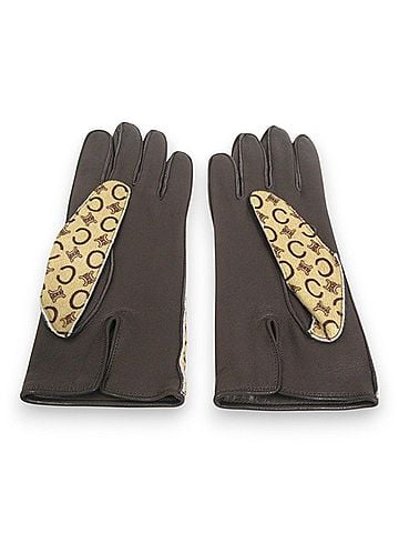 Céline Macadam Beige Leather Gloves (view 2)