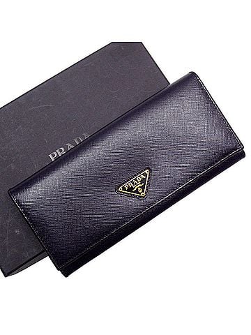 Prada Saffiano Purple Leather Wallet (view 1)