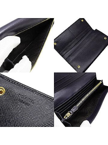 Prada Saffiano Purple Leather Wallet (view 2)