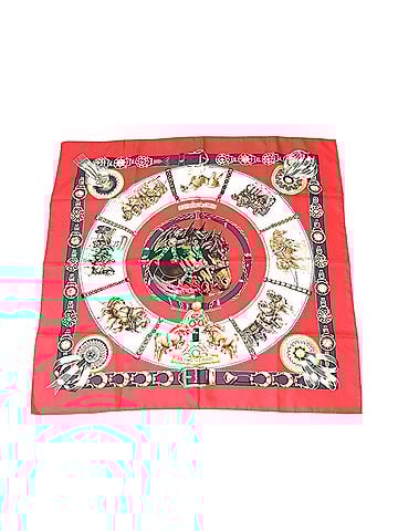 Hermès Carré 90 Red Silk Scarf (view 1)