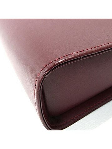Cartier Must De  Burgundy Leather Clutch Bag (view 2)