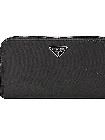 Prada Round Zipper Black Synthetic Wallet (view 1)