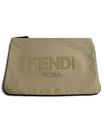 Fendi Beige Cotton Clutch Bag (view 1)