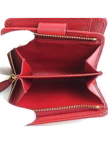 Prada Red Leather Wallet (view 2)
