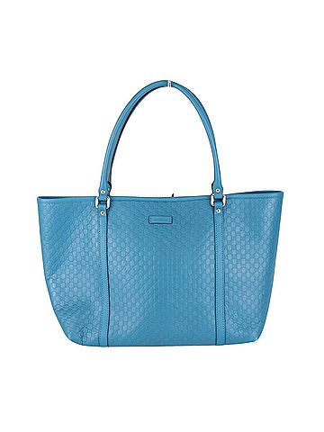 Gucci Blue Leather Tote Bag (view 1)