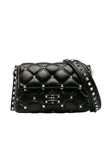 Valentino Garavani Candystud Black Leather Shoulder Bag (view 1)
