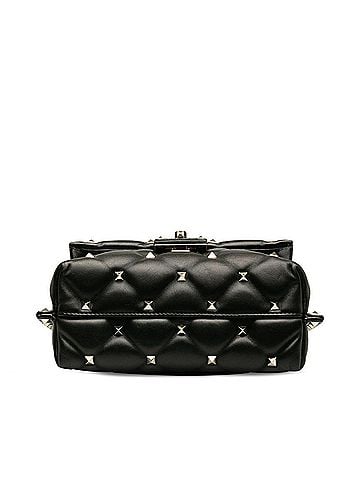 Valentino Garavani Candystud Black Leather Shoulder Bag (view 2)