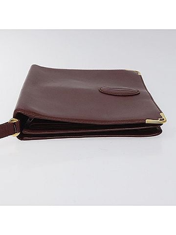 Cartier Must De  Burgundy Leather Clutch Bag (view 2)