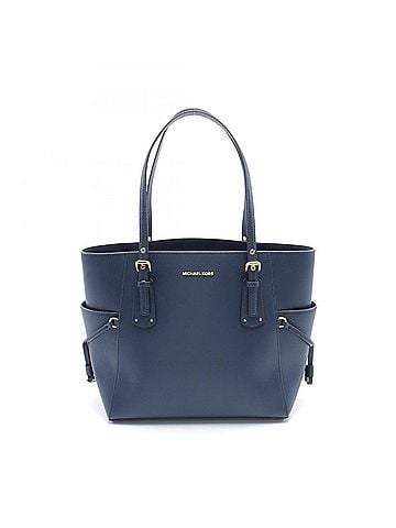 Michael Kors Voyager Navy Leather Tote Bag (view 1)