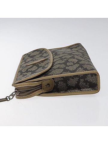 Yves Saint Laurent Grey Canvas Clutch Bag (view 2)