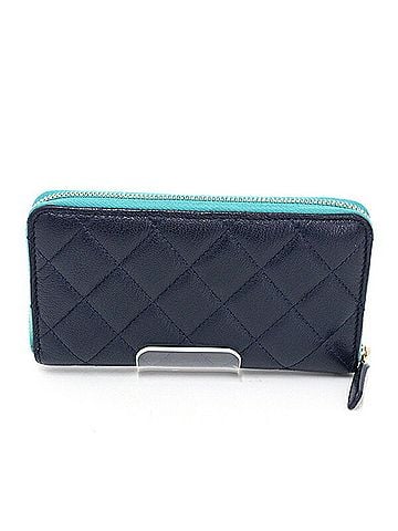 Chanel Navy Leather Wallet (view 2)