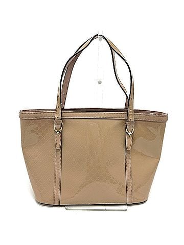 Gucci Micro ssima Beige Patent Leather Tote Bag (view 1)
