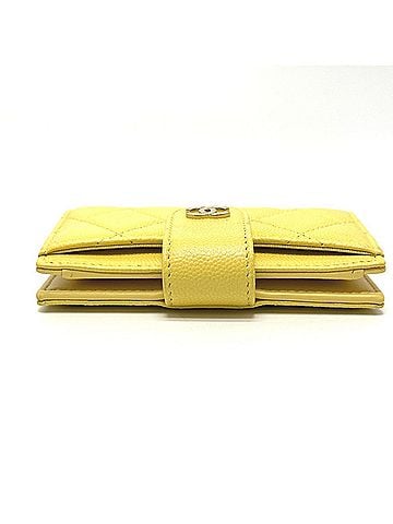 Chanel Matelassé Yellow Leather Wallet (view 2)