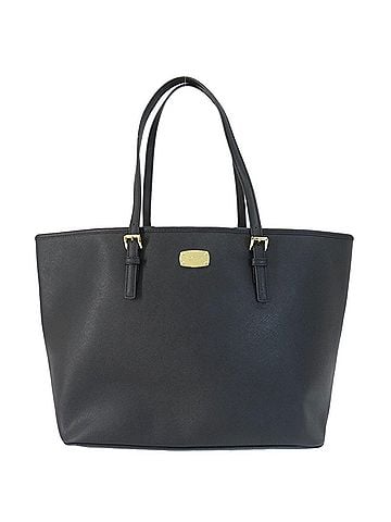 Michael Kors Jet Set Black Leather Tote Bag (view 1)