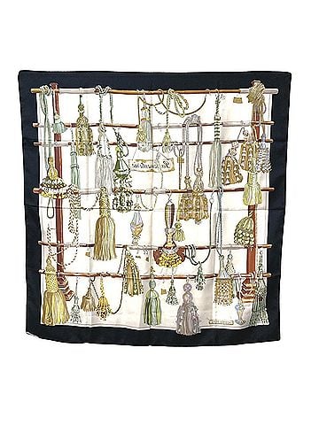Hermès Carré 90 Navy Silk Scarf (view 2)