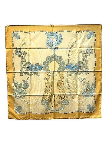 Hermès Carré 90 Yellow Silk Scarf (view 1)