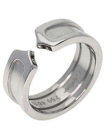 Cartier 2C C2 Silver White Gold Ring Jewelry (view 2)