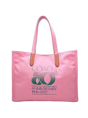 Coach Pink Canvas Tote Bag (view 1)